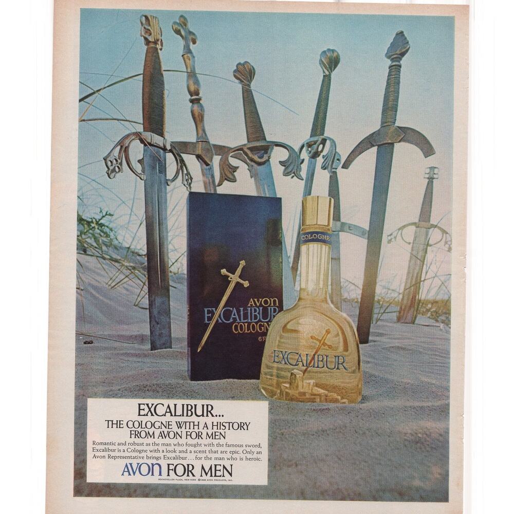 Avon Excalibur Mens Cologne Magazine Advertisement Vintage 1969 Fragrance Swords